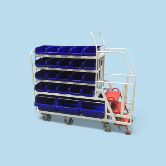 Multi tier step storage trolley st09