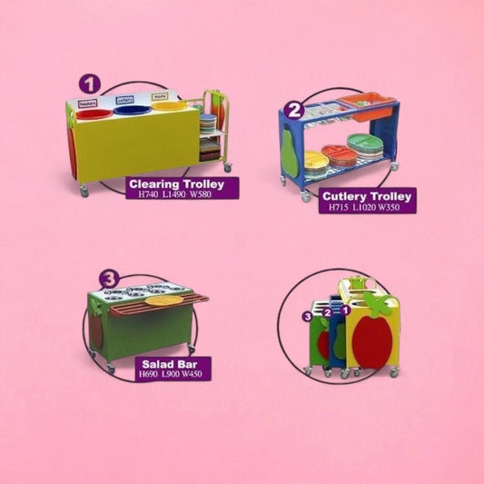 Small nesting cooking trolley bundle