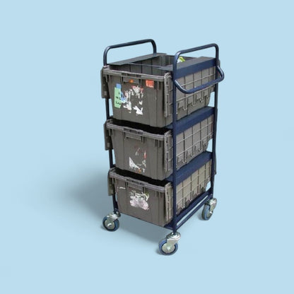 3 tote box trolley
