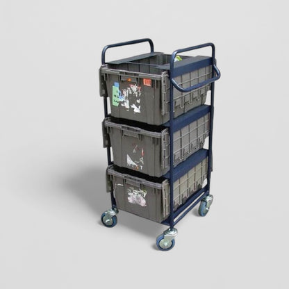 3 tote box trolley