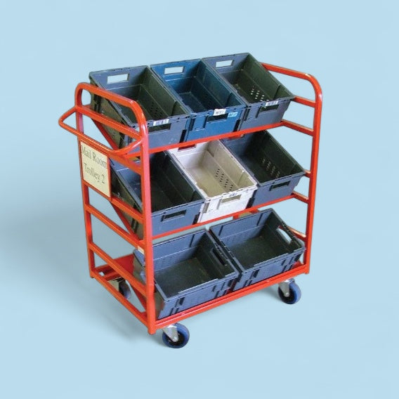 6 large tote box trolley