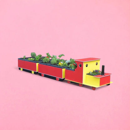 Plastic garden planter train