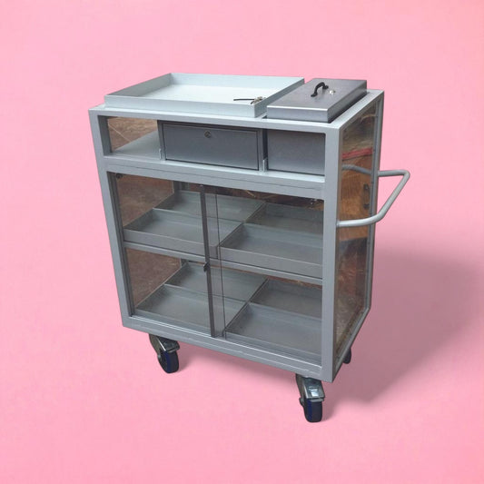 Lockable cash sales trolley