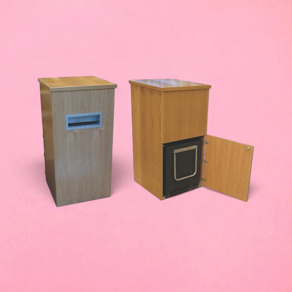Wooden 2 part book returns bin