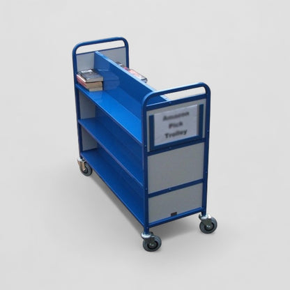 Aluminium double sided book picking trolley