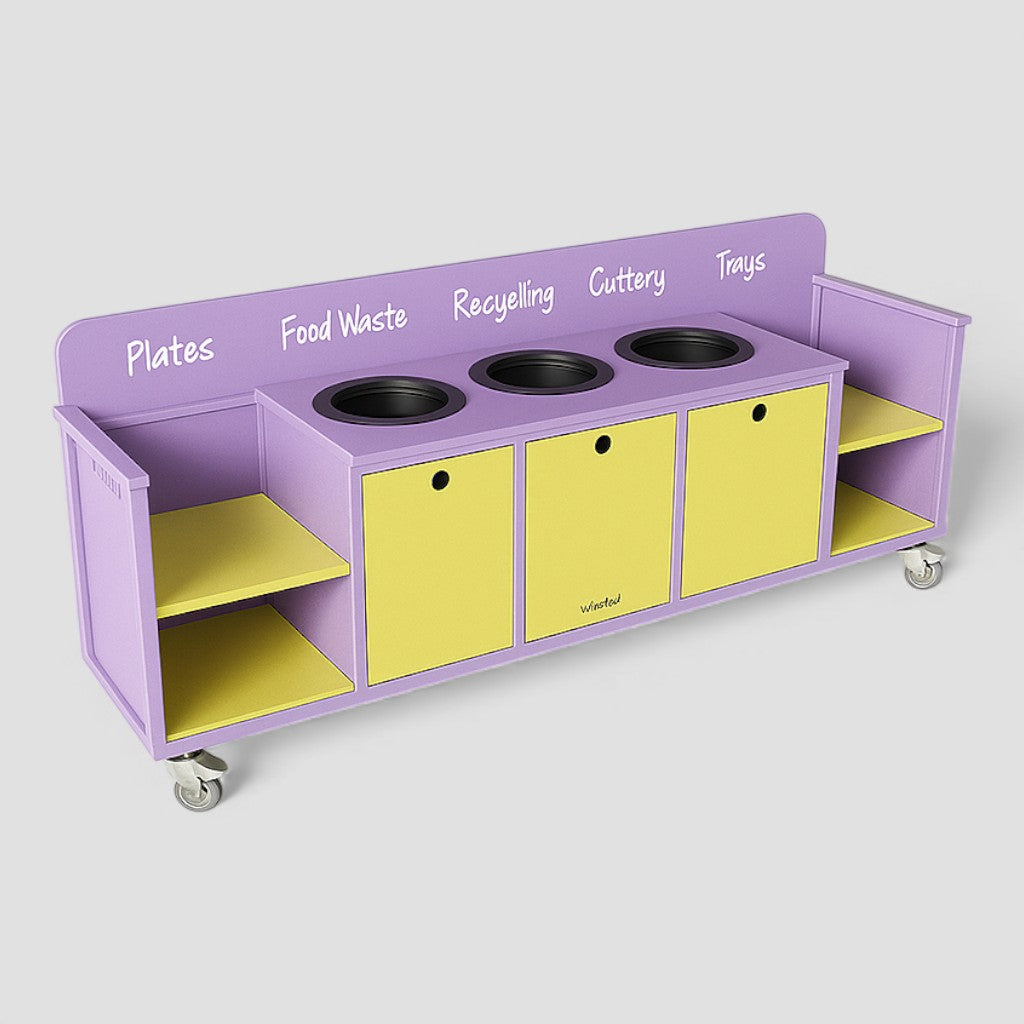 Large aqua smart clearing trolley - Primary School Height